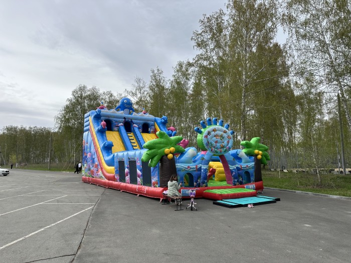 Надувная горка "Подводный мир" 14*7*8,3 м