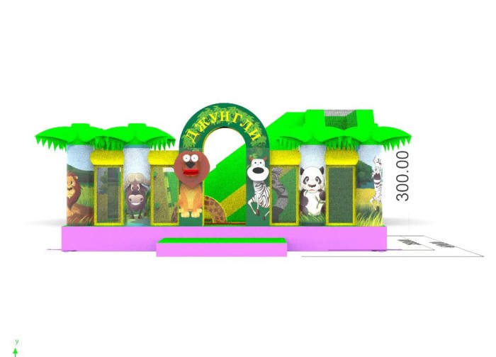 Надувная горка "Сафари Джунгли" 6,5*3,5*3 м