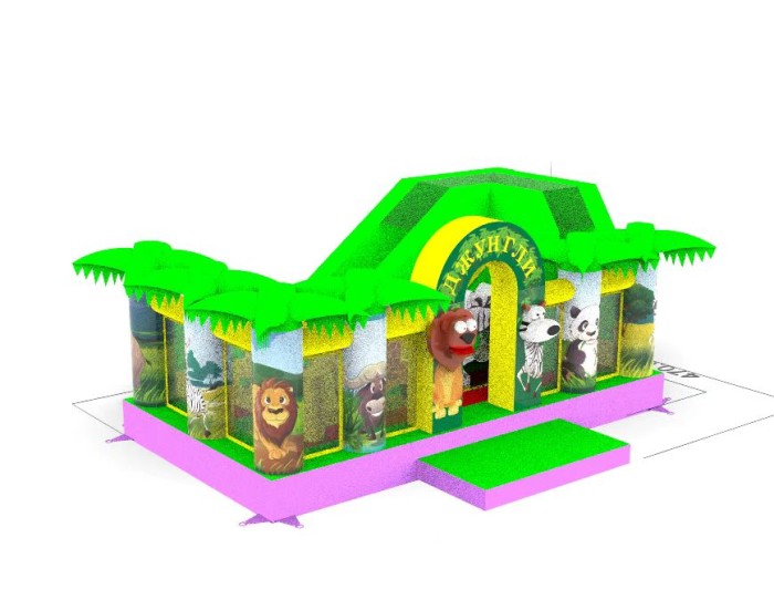 Надувная горка "Сафари Джунгли" 6,5*3,5*3 м