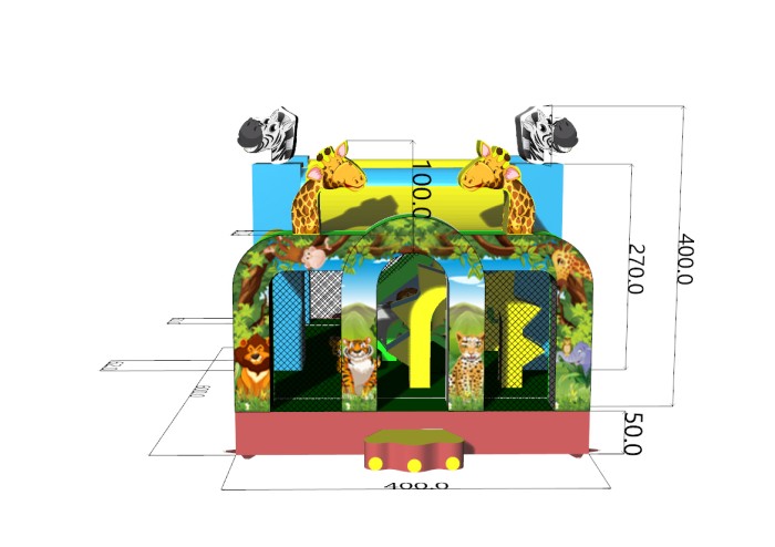Надувной батут "Законы джунглей с ДИНО" 6*4*4 м