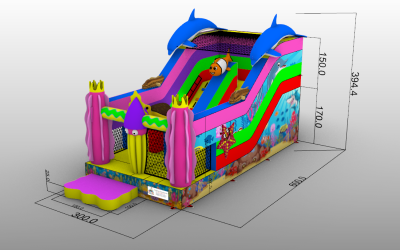 Надувная горка &quot;Подводная жизнь&quot; 6*3*3,9 м