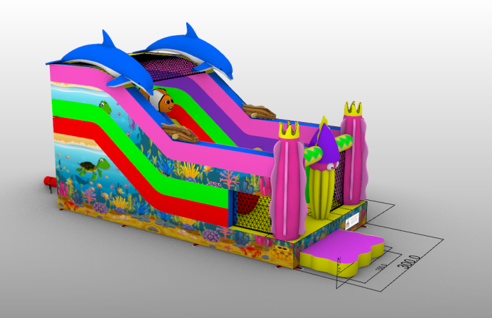 Надувная горка "Подводная жизнь" 6*3*3,9 м