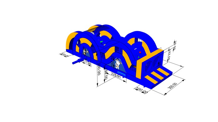 Надувная полоса препятствий "Пиратский корабль" 10*3*3 м