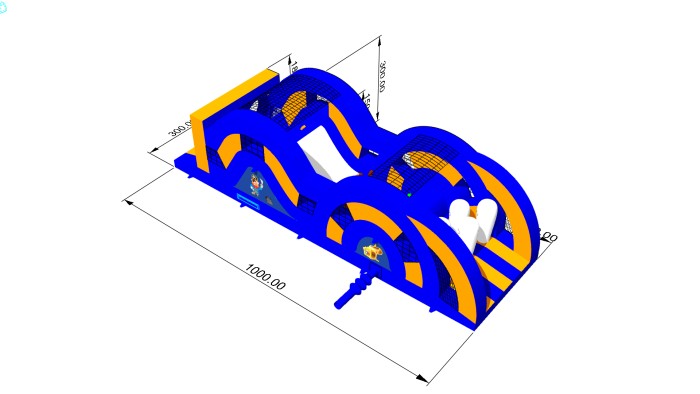 Надувная полоса препятствий "Пиратский корабль" 10*3*3 м