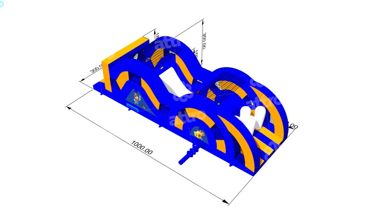 Надувная полоса препятствий "Пиратский корабль" 10*3*3 м