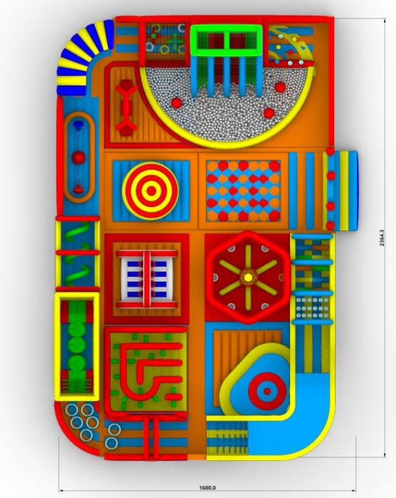 Надувной батутный парк "Игро парк"  23,6*15*4,75 м