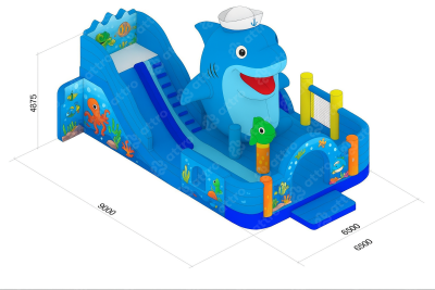 Проект надувного батута «Акуленок» 9*6,5*4,9 м