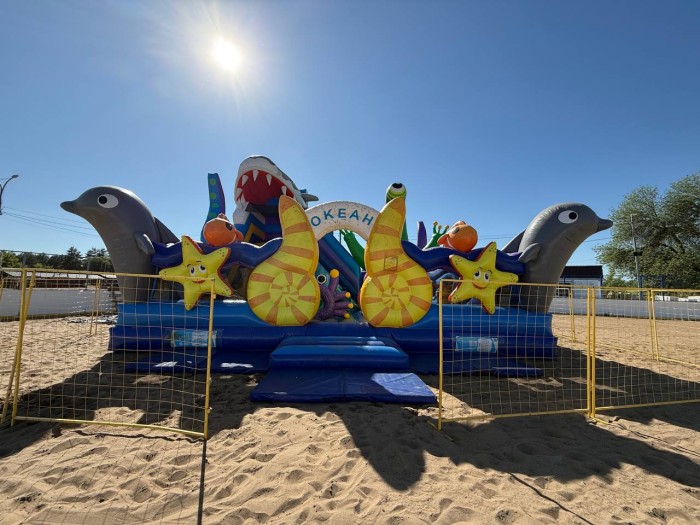 Надувная горка "Морская сказка" 10*10*8,3 м Б/У  (1)