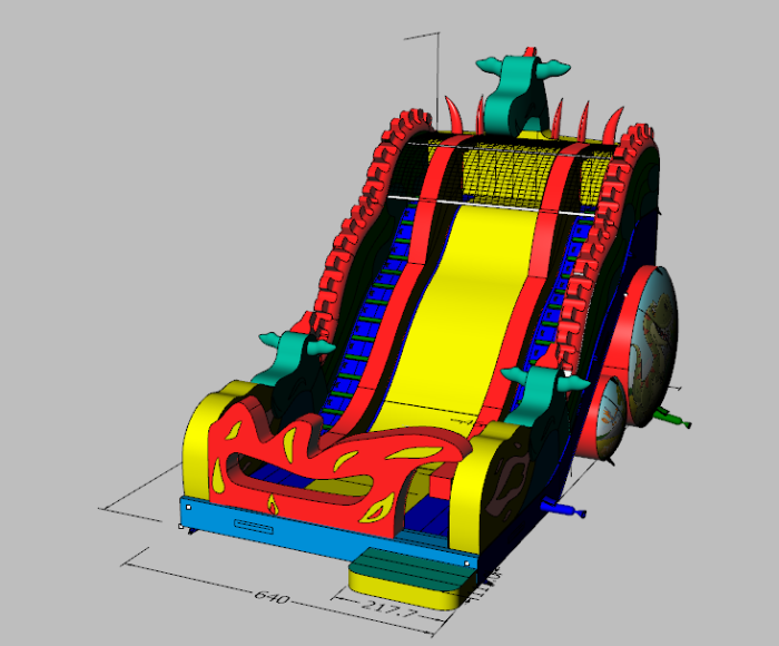 Надувная горка "Дракон" 12*7*8,5 м