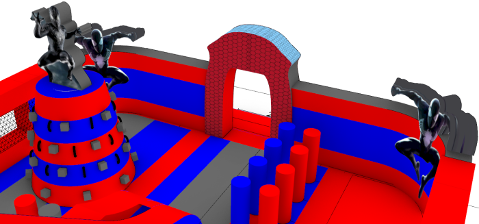 Надувной батут "Черный спайдермен" 12*8*9,4 м