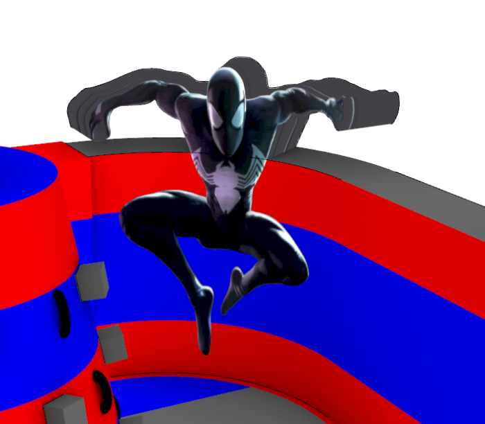 Надувной батут "Черный спайдермен" 12*8*9,4 м