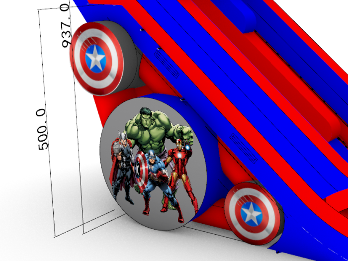 Надувной батут "Черный спайдермен" 12*8*9,4 м