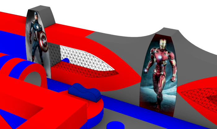 Надувной батут "Черный спайдермен" 12*8*9,4 м