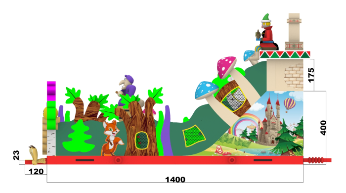 Надувная горка "Емеля" 14*7*8,3 м