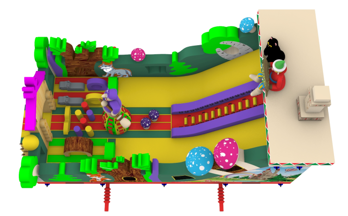 Надувная горка "Емеля" 14*7*8,3 м