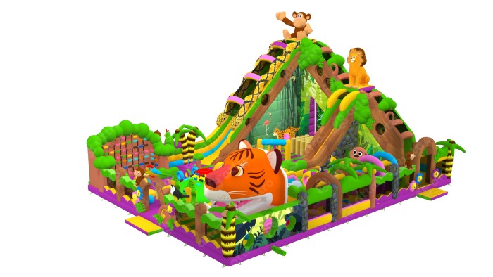 Надувная горка "Джунгли" 22*17*13,5 м