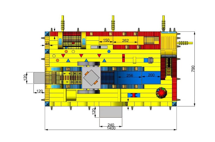 Надувной батут "Эра роботов" 14*8*8 м