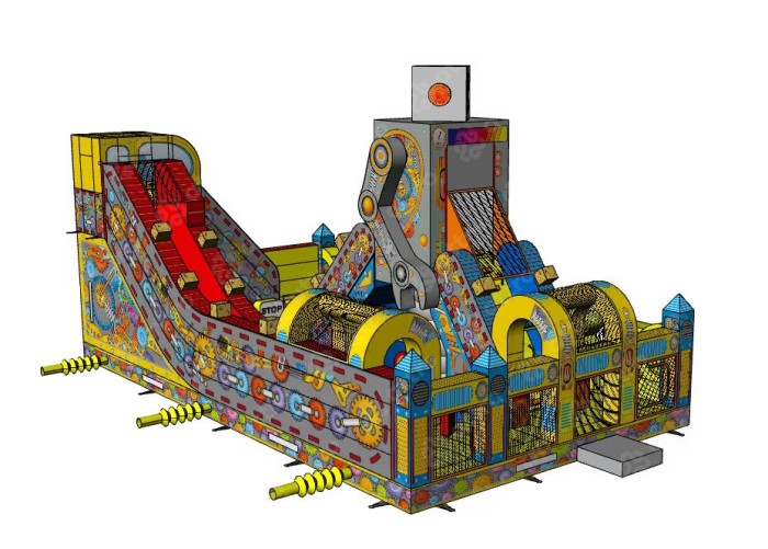 Надувной батут "Эра роботов" 14*8*8 м