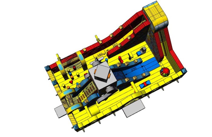 Надувной батут "Эра роботов" 14*8*8 м