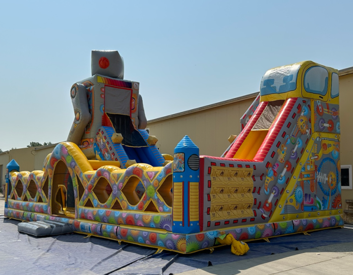 Надувной батут "Эра роботов" 14*8*8 м
