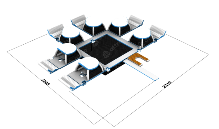 Надувной комплекс на воде 