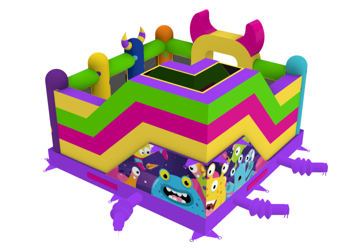 Надувная горка "Монстрята" 5*5*3,4 м