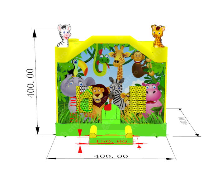 Надувная горка "Джунгли" 4*4*4,1 м