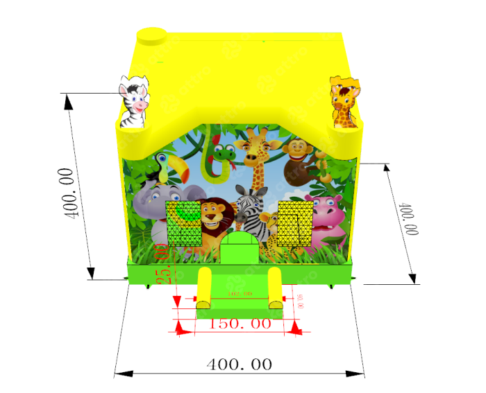 Надувная горка "Джунгли" 4*4*4,1 м