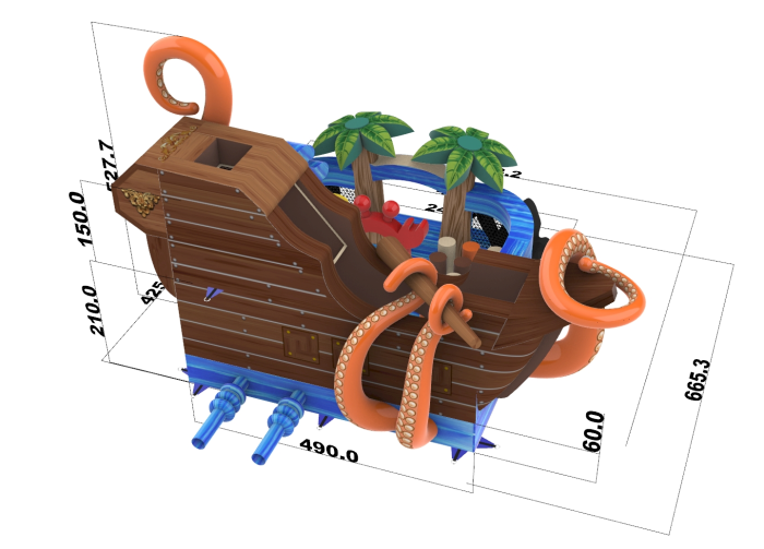 Надувной батут "Пиратская гавань" 8,5*7*5,3 м