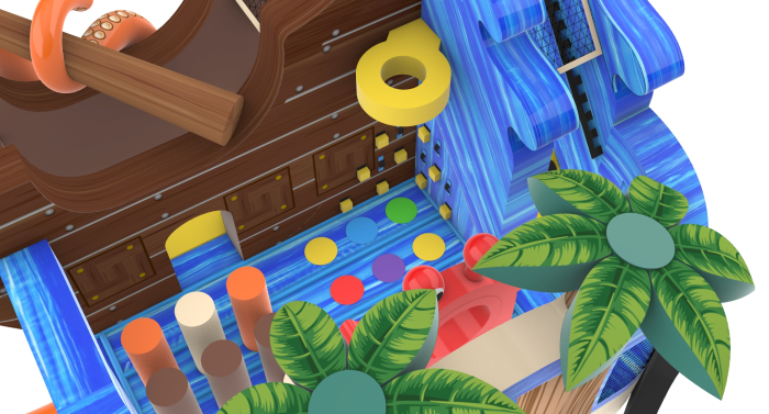 Надувной батут "Пиратская гавань" 8,5*7*5,3 м