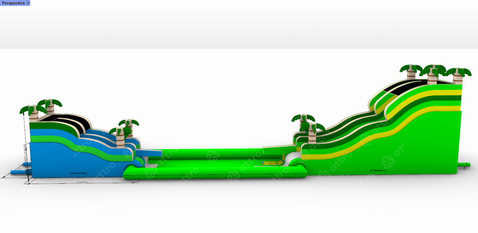 Надувная водная горка с бассейном 