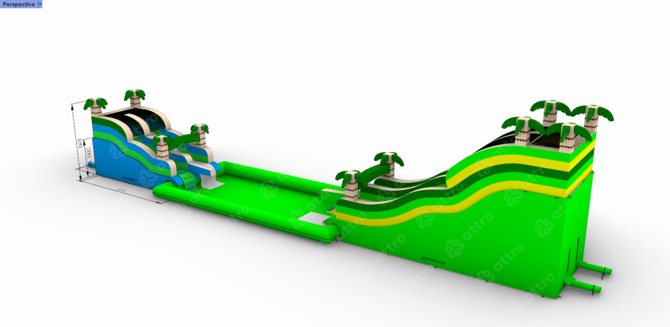 Надувная водная горка с бассейном 