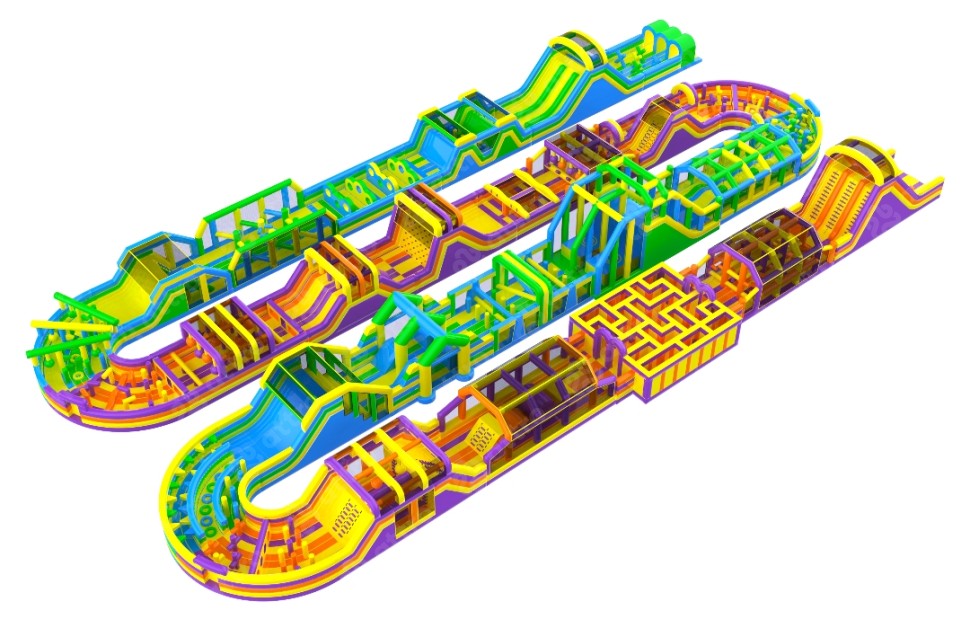 Надувная полоса препятствий «300 метров» 75*37,5 м