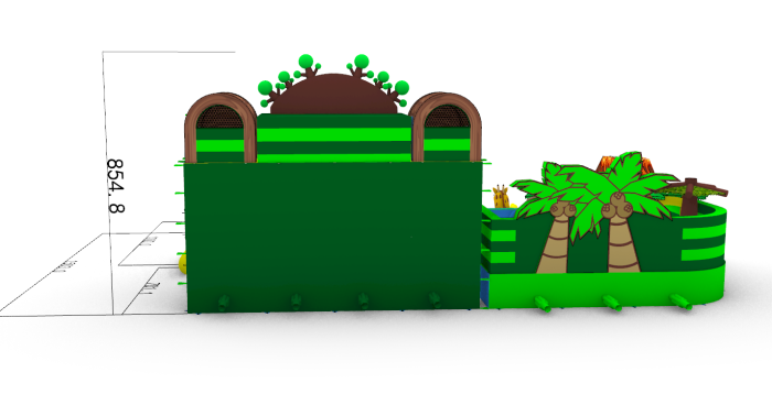 Надувной аквапарк "Пристань Джунгли" 20*15*8,6 м