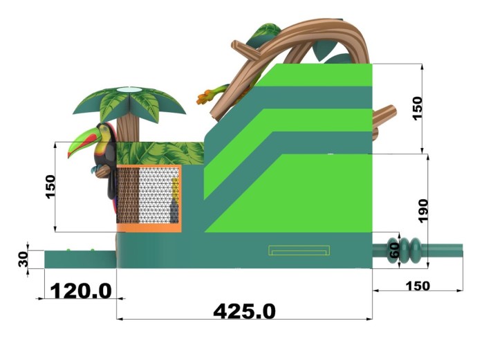 Надувной батут "Тропический лес" 5*4,5*4,2 м  