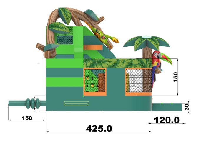 Надувной батут "Тропический лес" 5*4,5*4,2 м  