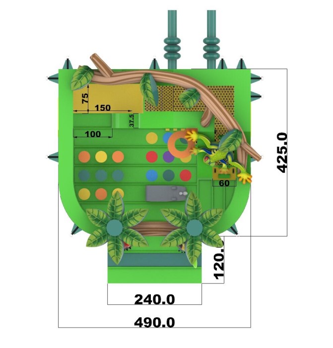 Надувной батут "Тропический лес" 5*4,5*4,2 м  