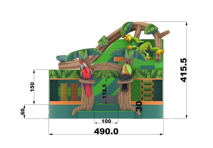 Надувной батут "Тропический лес" 5*4,5*4,2 м  