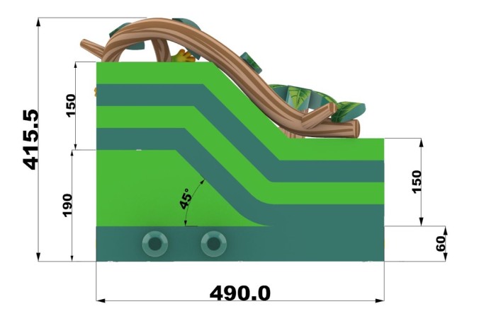 Надувной батут "Тропический лес" 5*4,5*4,2 м  