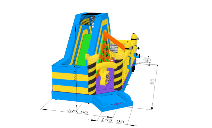 Надувная горка "Миньоны в лесу" 9*4*4,5 м