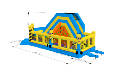 Надувная горка &quot;Миньоны в лесу&quot; 9*4*4,5 м