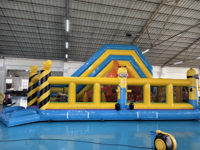 Надувная горка "Миньоны в лесу" 9*4*4,5 м