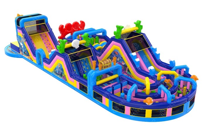 Надувная полоса препятствий «Подводное царство» 25,5*12,3*6,4 м