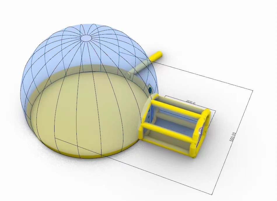 Надувная прозрачная палатка без надувного дна 4,3*3*2,5 м