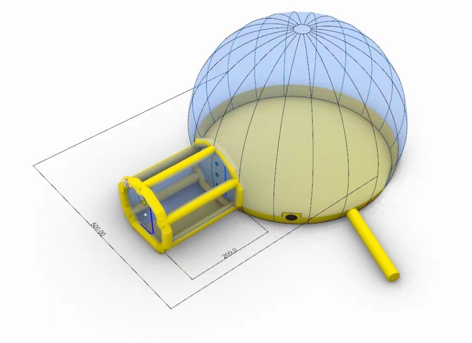 Надувная прозрачная палатка без надувного дна 4,3*3*2,5 м