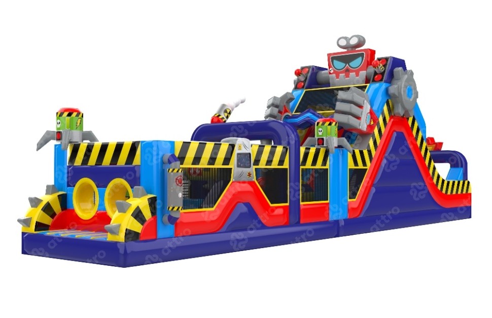 Надувная полоса препятствий «Вторжение роботов» 17*3,3*6,1 м