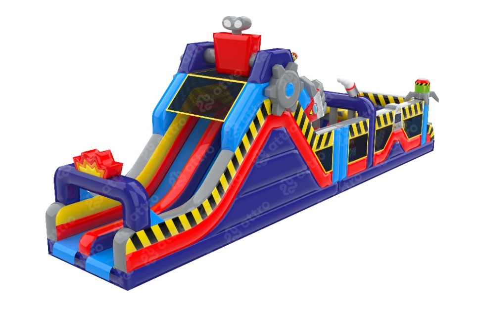 Надувная полоса препятствий «Вторжение роботов» 17*3,3*6,1 м