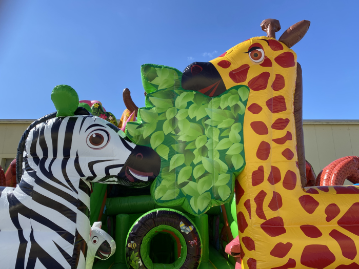 Надувная горка "Жираф и зебра" 8*7*6,3 м