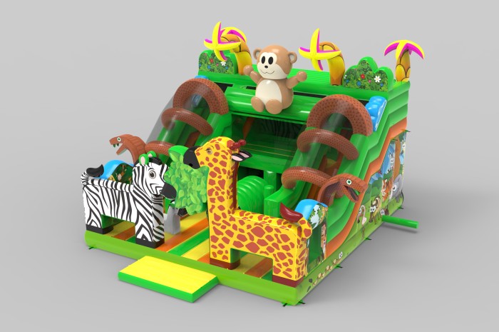 Надувная горка "Жираф и зебра" 8*7*6,3 м