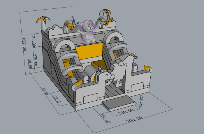 Надувная горка "Жираф и зебра" 8*7*6,3 м